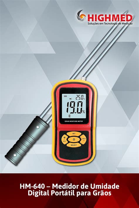 hm-640 medidor de temperatura e umidade de grãos digital portátil|Termo.